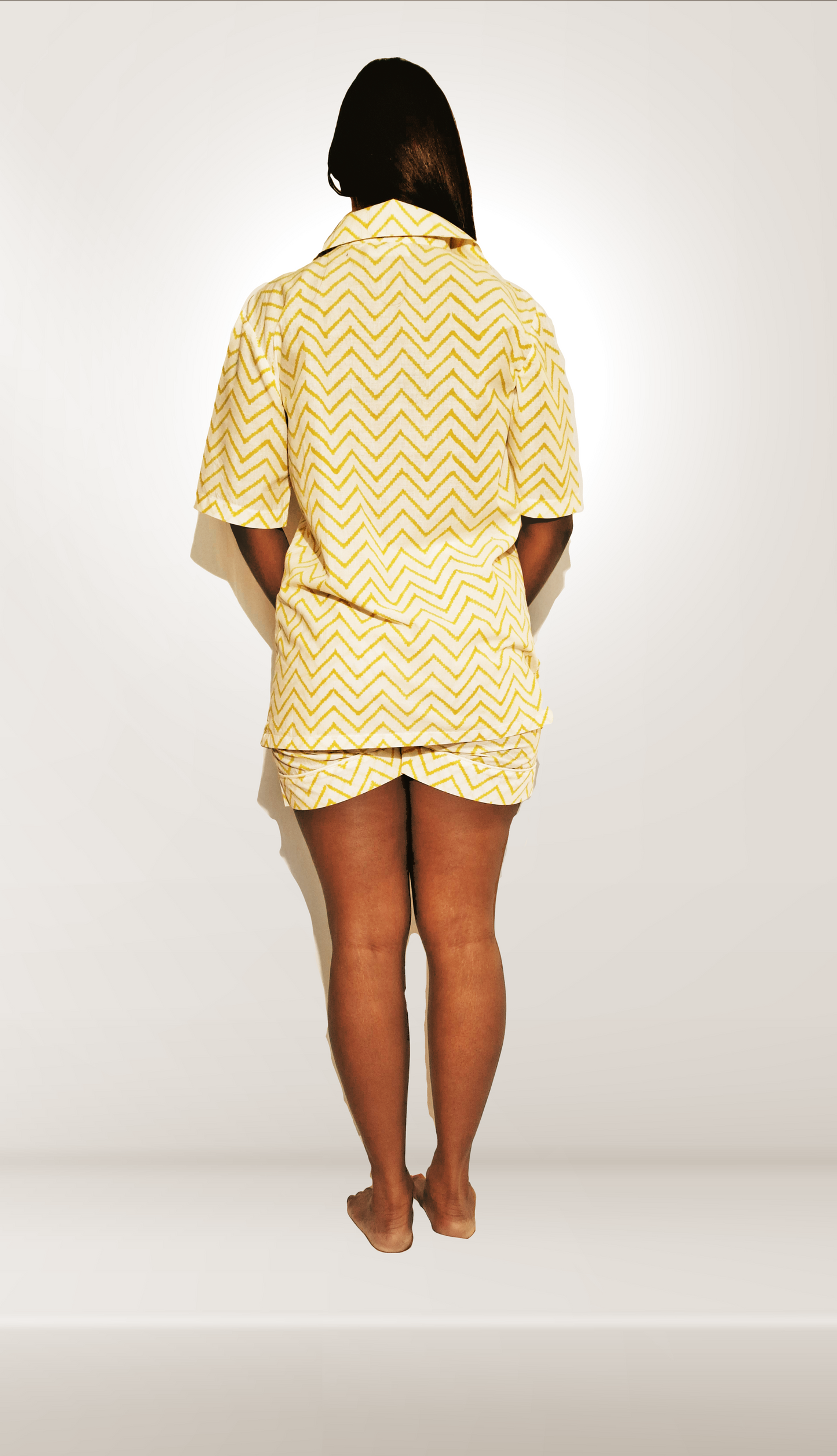 Sunny Yellow ZigZag Short Set by Global Inspired Threads